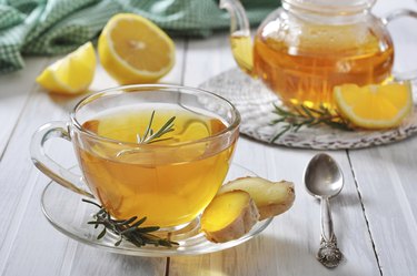 Ginger tea with lemon