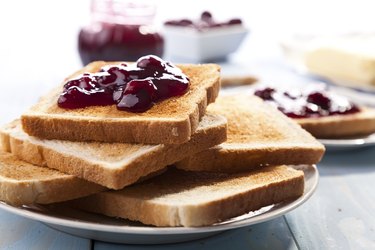 Breakfast with bread toast