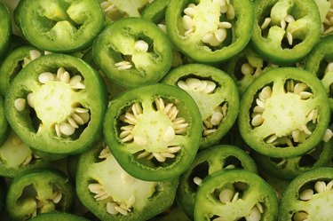 sliced green jalapeno peppers