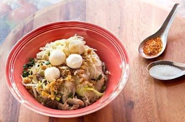Pork noodle soup, Thai style