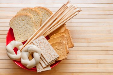 Assorted breads, breadsticks and baked goods