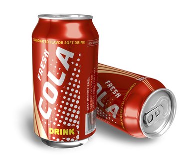 Cola drinks in metal cans