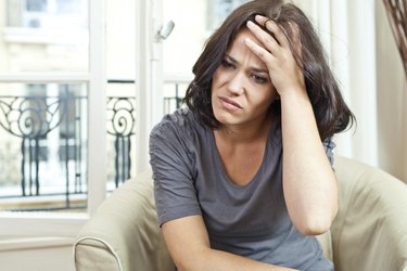 Nice woman and headache