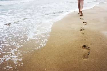 Walking on the sand