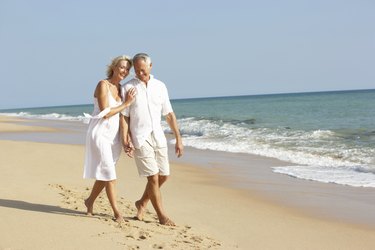 Senior Couple Enjoying Beach Holiday