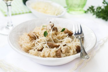 Risotto with mushrooms ceps boletus and cheese