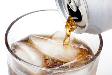 Brown soda in a clear glass