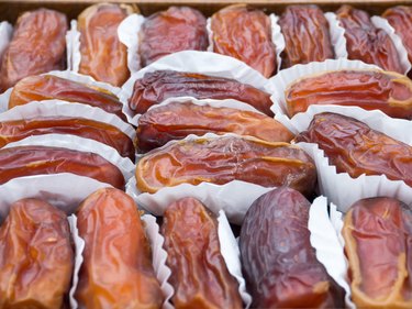 Dried dates in the paper wrappings