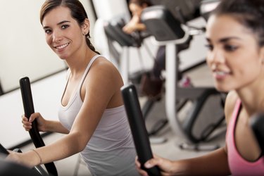 Taking an elliptical training class