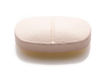 calcium tablet macro shot