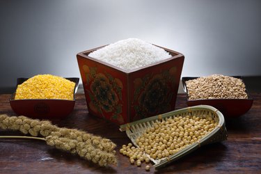 Rice,corn and wheat