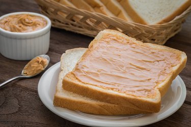Peanut butter sandwich on plate