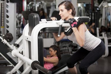 Pretty brunette at a gym