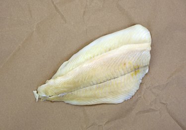 Flounder fillets on butcher paper