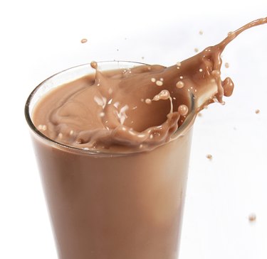 splashing chocolate milkshake