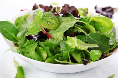 mixed fresh salad leaves