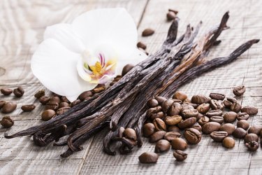 vanilla pods and coffee beans