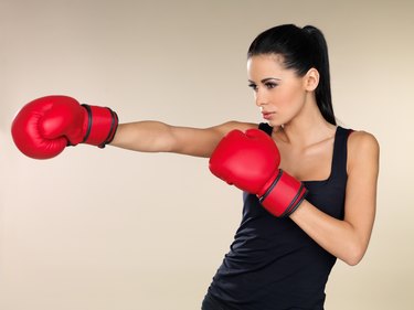 Brunette boxing girl