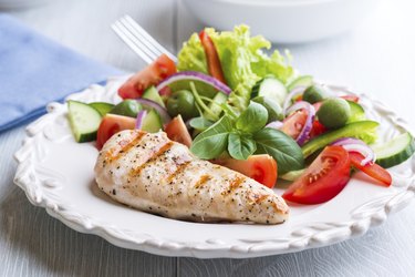 Grilled Chicken Breast with Vegetable Salad