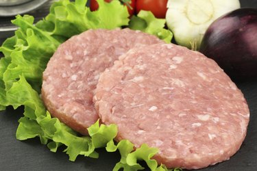 Raw rabbit burgers