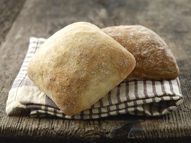 two ciabatta bread buns