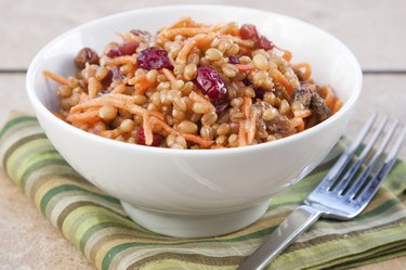 Vegan Salad - Wheat Berry with Cranberries and Nuts