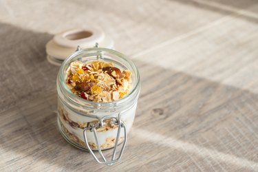Homemade muesli or granola with nuts and dried fruits