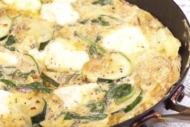 courgette, spinach and ricotta cheese omlet
