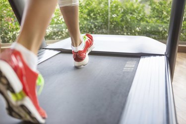 Running on treadmill