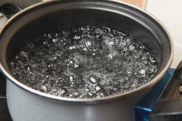 Boiling water in a pot