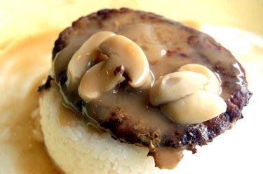 Burger steak with rice and sauce