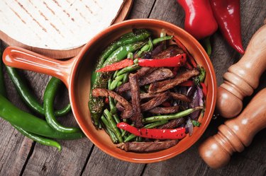 Fajitas with grilled vegetable