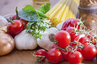 Vegetable and spaghetti pasta