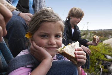 Girl eating sandwich