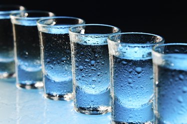 Glasses with an alcoholic drink