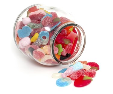 jar with colorful candies