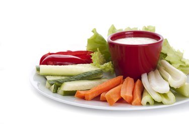 fresh vegetables and dip