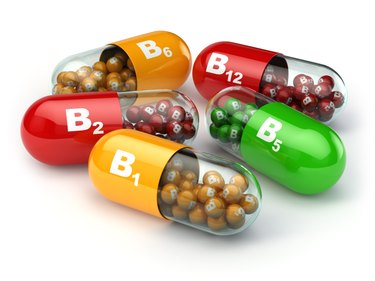 Vitamin B. Capsules B1 B2 B6 B12
