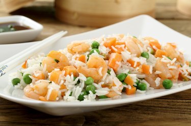 asian food shrimps fried rice