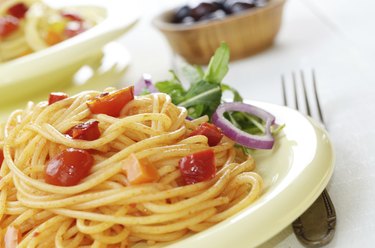 Spaghetti marinara pasta salad
