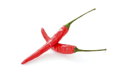 Red chili peppers isolated on the white