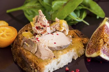 Gourmet French foie gras open sandwich