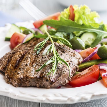 Grilled Beef Steak with Salad