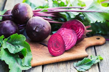 Fresh beet on wooden background