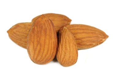 Shelled Almonds Isolated on White Background