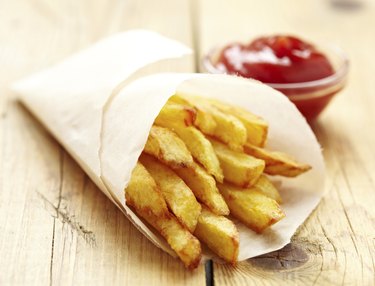 French fries with ketchup