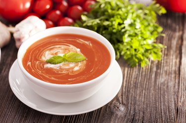 Delicious tomato soup with aromatic spices
