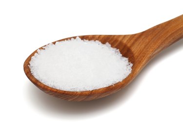 wooden spoon with salt