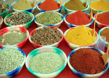 Assortment of powder spices