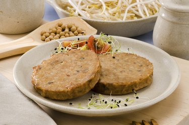 Vegetarian tofu burger.